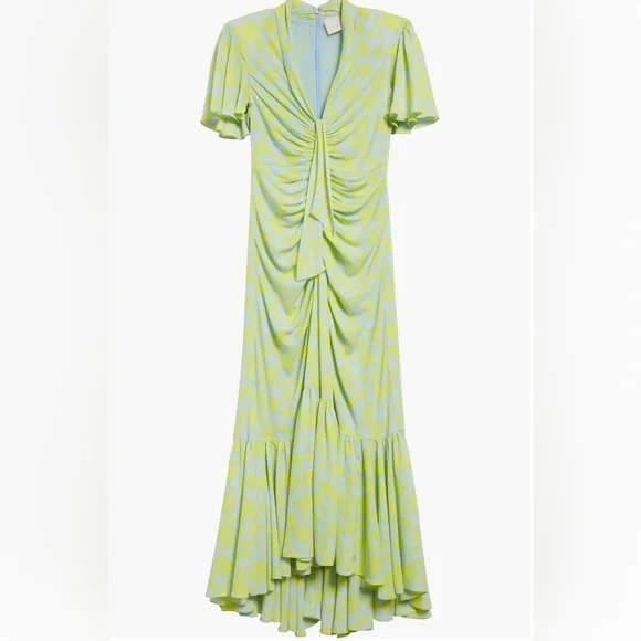 NWT cinq a' sept Floral Ruched High-Low Midi Dress Size 6 - Picture 5 of 9